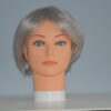 short gray synthetic wig on mannequin head