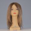 long blonde synthetic wig on mannequin head