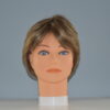 short brown synthetic wig on mannequin head