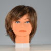 short brown synthetic wig on mannequin head