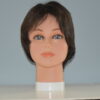 short black synthetic wig on mannequin head