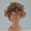 short brown synthetic wig on mannequin head